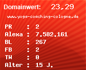 Domainbewertung - Domain www.yoga-coaching-cologne.de bei Domainwert24.de
