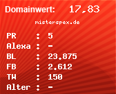 Domainbewertung - Domain misterspex.de bei Domainwert24.de