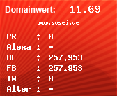 Domainbewertung - Domain www.sosei.de bei Domainwert24.de