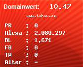 Domainbewertung - Domain www.tohou.de bei Domainwert24.de