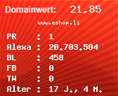 Domainbewertung - Domain www.eshop.li bei Domainwert24.de