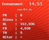 Domainbewertung - Domain www.dhl.de bei Domainwert24.de