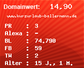 Domainbewertung - Domain www.kurzurlaub-ballermann.de bei Domainwert24.de