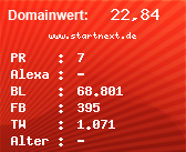 Domainbewertung - Domain www.startnext.de bei Domainwert24.de