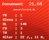 Domainbewertung - Domain www.polonica.de bei Domainwert24.de