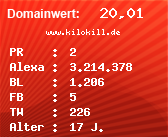 Domainbewertung - Domain www.kilokill.de bei Domainwert24.de