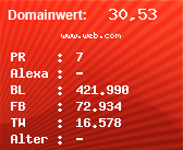 Domainbewertung - Domain www.web.com bei Domainwert24.de