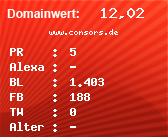 Domainbewertung - Domain www.consors.de bei Domainwert24.de