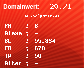 Domainbewertung - Domain www.helpster.de bei Domainwert24.de