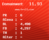 Domainbewertung - Domain www.troll.com bei Domainwert24.de