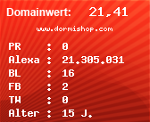 Domainbewertung - Domain www.dormishop.com bei Domainwert24.de
