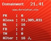 Domainbewertung - Domain www.dormishop.com bei Domainwert24.de