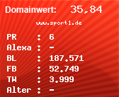 Domainbewertung - Domain www.sport1.de bei Domainwert24.de