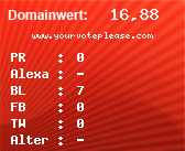 Domainbewertung - Domain www.yourvoteplease.com bei Domainwert24.de