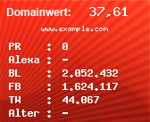 Domainbewertung - Domain www.example.com bei Domainwert24.de