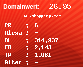 Domainbewertung - Domain www.shopping.com bei Domainwert24.de