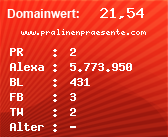 Domainbewertung - Domain www.pralinenpraesente.com bei Domainwert24.de