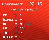 Domainbewertung - Domain www.homecompany.de bei Domainwert24.de