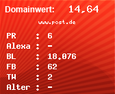 Domainbewertung - Domain www.post.de bei Domainwert24.de