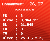 Domainbewertung - Domain www.discos.de bei Domainwert24.de