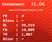 Domainbewertung - Domain www.schlagerplanet.com bei Domainwert24.de