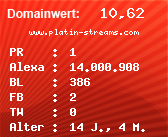 Domainbewertung - Domain www.platin-streams.com bei Domainwert24.de