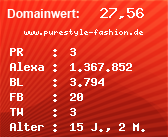 Domainbewertung - Domain www.purestyle-fashion.de bei Domainwert24.de