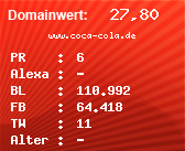 Domainbewertung - Domain www.coca-cola.de bei Domainwert24.de