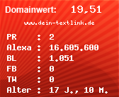 Domainbewertung - Domain www.dein-textlink.de bei Domainwert24.de