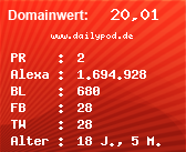 Domainbewertung - Domain www.dailypod.de bei Domainwert24.de