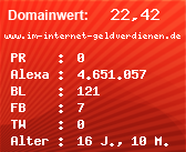 Domainbewertung - Domain www.im-internet-geldverdienen.de bei Domainwert24.de