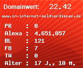 Domainbewertung - Domain www.im-internet-geldverdienen.de bei Domainwert24.de