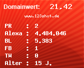 Domainbewertung - Domain www.123shot.de bei Domainwert24.de