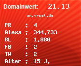 Domainbewertung - Domain en.q-set.de bei Domainwert24.de