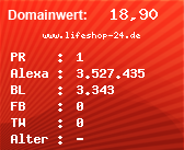 Domainbewertung - Domain www.lifeshop-24.de bei Domainwert24.de