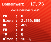 Domainbewertung - Domain www.domainmicro.net bei Domainwert24.de