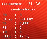 Domainbewertung - Domain www.ebesucher.org bei Domainwert24.de