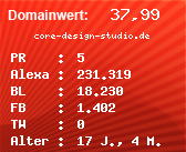 Domainbewertung - Domain core-design-studio.de bei Domainwert24.de