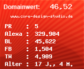 Domainbewertung - Domain www.core-design-studio.de bei Domainwert24.de