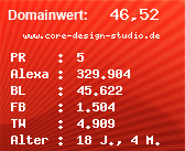 Domainbewertung - Domain www.core-design-studio.de bei Domainwert24.de