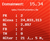 Domainbewertung - Domain www.tauchwissen.de bei Domainwert24.de