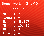 Domainbewertung - Domain sportschau.de bei Domainwert24.de