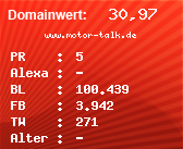 Domainbewertung - Domain www.motor-talk.de bei Domainwert24.de