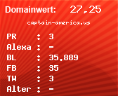 Domainbewertung - Domain captain-america.us bei Domainwert24.de