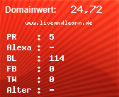 Domainbewertung - Domain www.liveandlearn.de bei Domainwert24.de