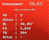 Domainbewertung - Domain www.gameone.de bei Domainwert24.de