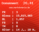 Domainbewertung - Domain www.mentekmania.de bei Domainwert24.de