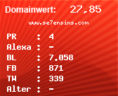 Domainbewertung - Domain www.se7ensins.com bei Domainwert24.de