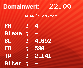 Domainbewertung - Domain www.files.com bei Domainwert24.de