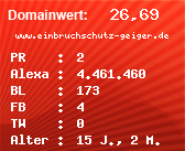 Domainbewertung - Domain www.einbruchschutz-geiger.de bei Domainwert24.de